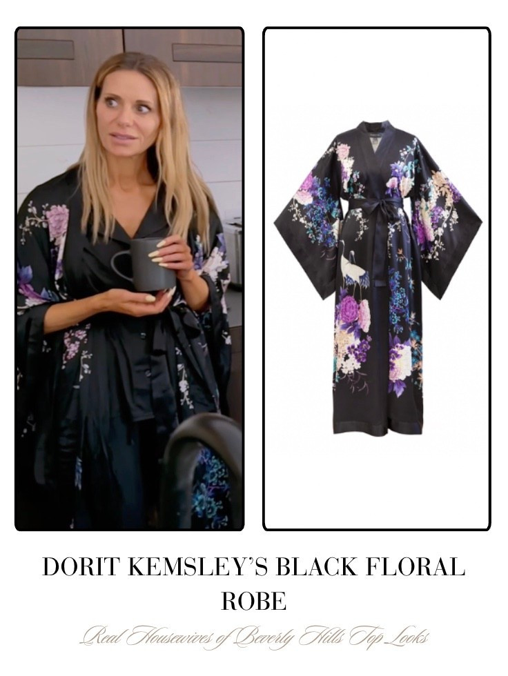 Dorit Kemsley’s Black Floral Robe