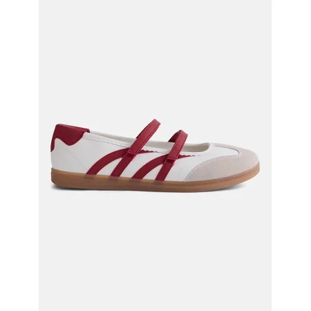 No Boundaries Women’s Strappy Ballet Sneakers | Walmart (US)