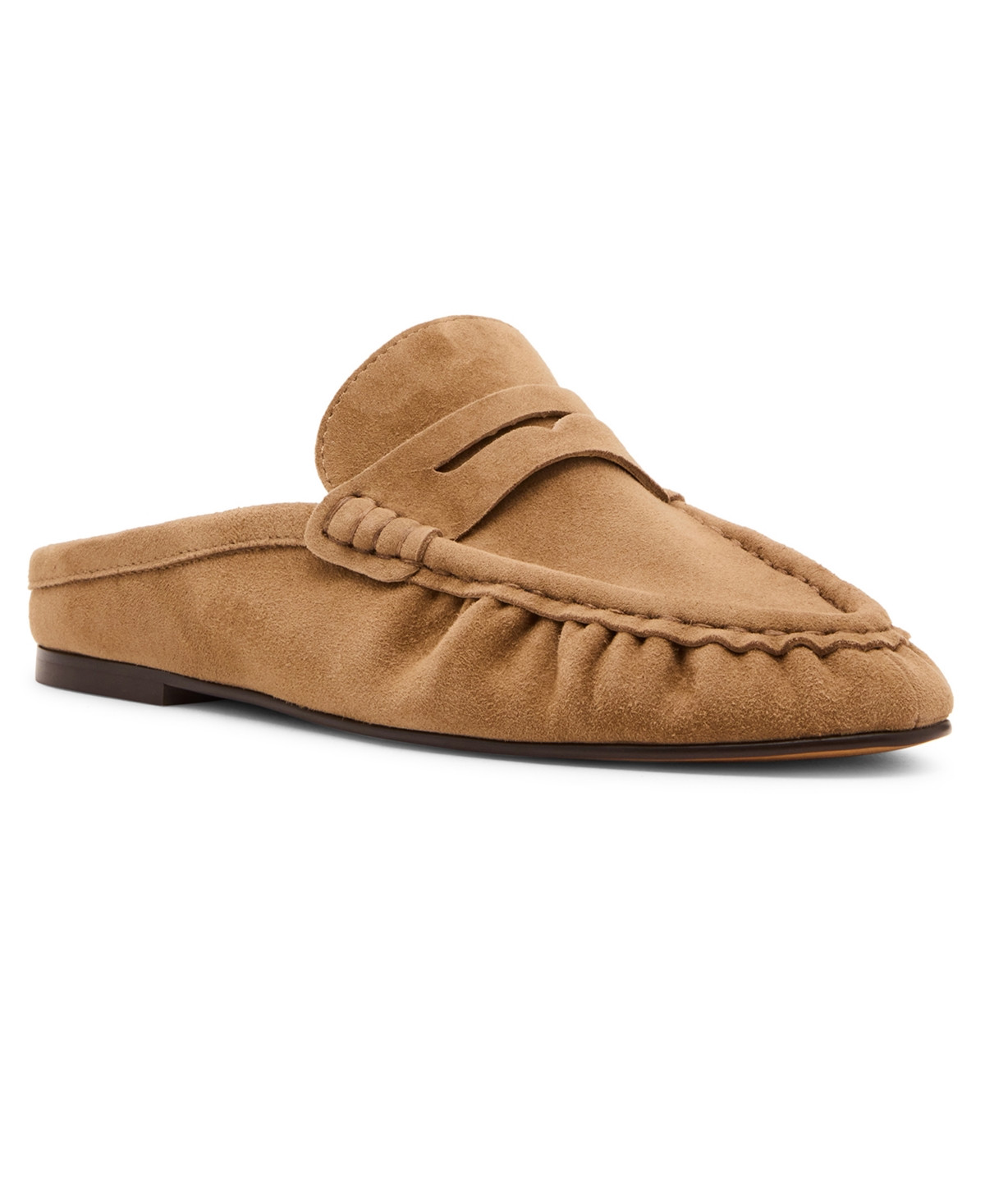 Steve Madden Women's Rafe Tailored Slip-On Loafer Mules - Taupe Suede | Macy's
