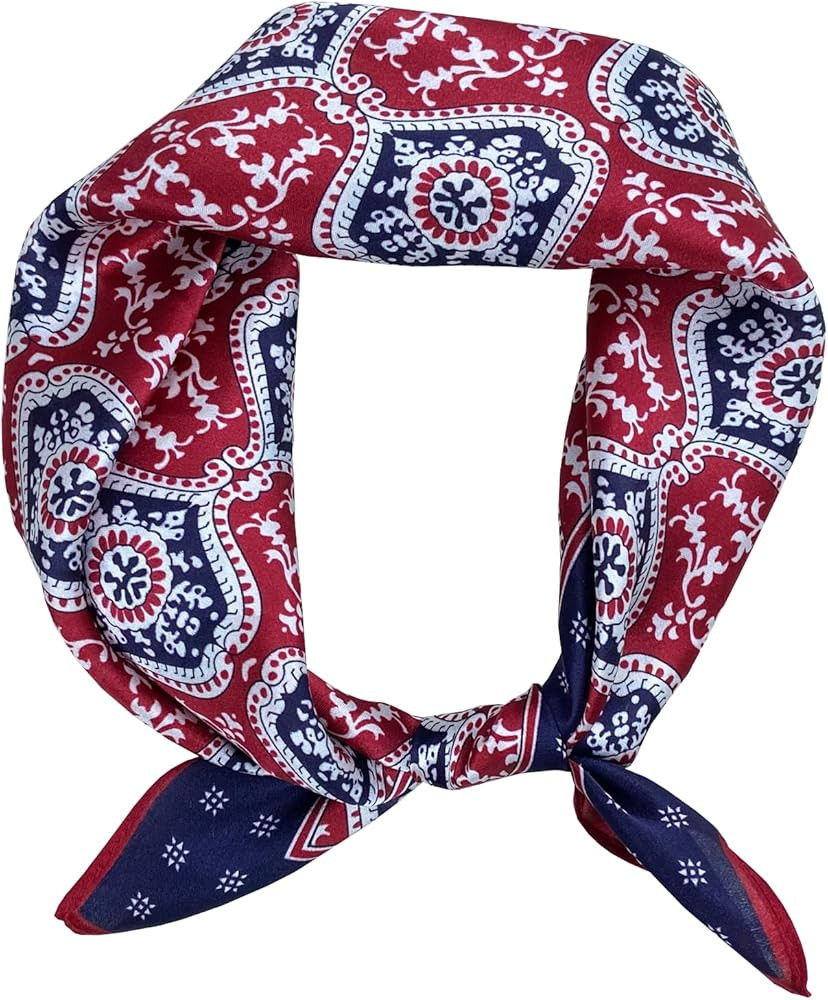 100% Mulberry Silk Scarf 21"x21" Lightweight Digital Small Square HeadScarf for Women,Bandana Nec... | Amazon (US)