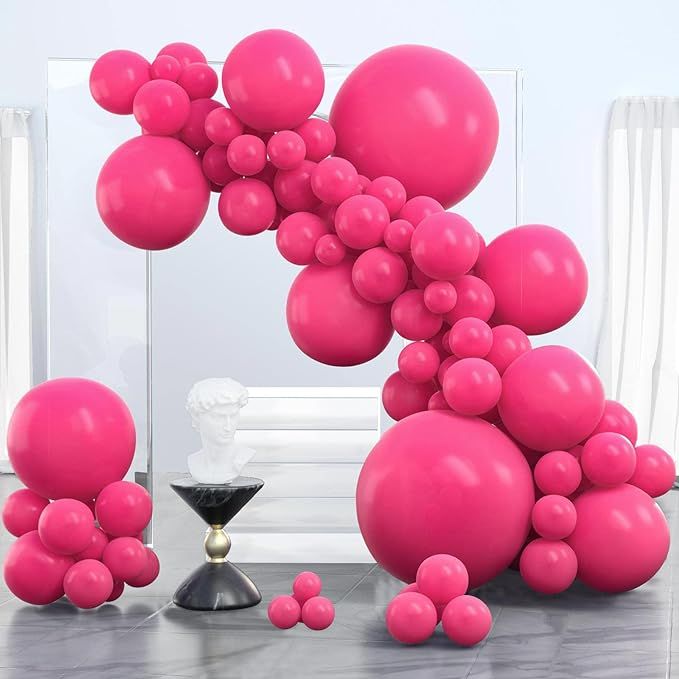PartyWoo Magenta Balloons, 100 pcs Hot Pink Balloons Different Sizes Pack of 36 Inch 18 Inch 12 I... | Amazon (US)