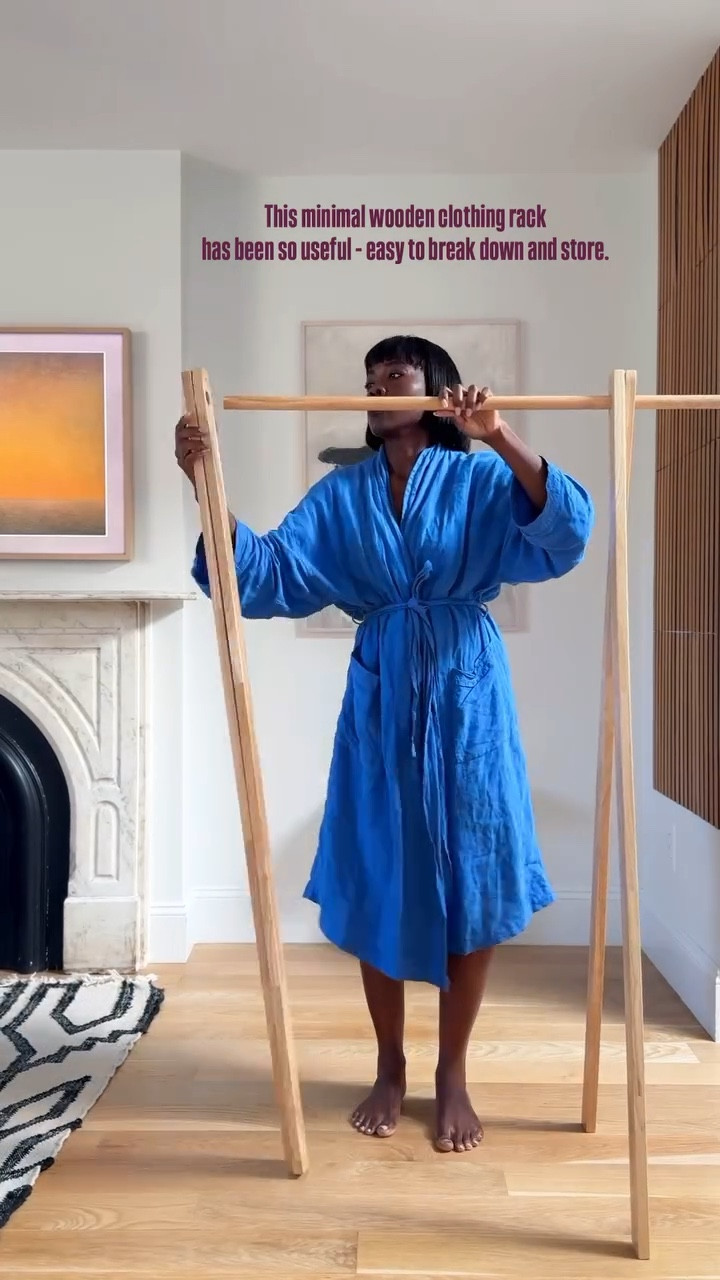 Love the clothes but I think my actual best Buy is the rack. It’s solid wood, no tools required for assembly, you can break it down and throw in a corner, under a bed etc. This is not the permanent rack- I have clothes on those all the time. This is for when you need to pull things out and organize and have a temporary solution and it’s only like $50. Anyways- the things I get excited about these days. 

#simplethings #burgundy #newhair #bobhaircut #brooklynstyle #tryon #tryonhaul #outfitinspiration #ootd #fall2024