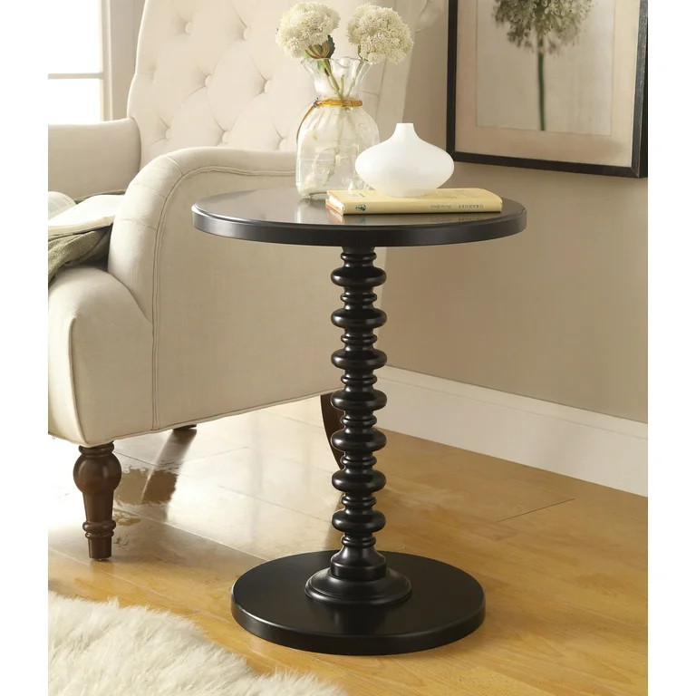 Modern Round Side Table, Wood Small Accent Table, Round Pedestal Tray Table End Table for Living ... | Walmart (US)