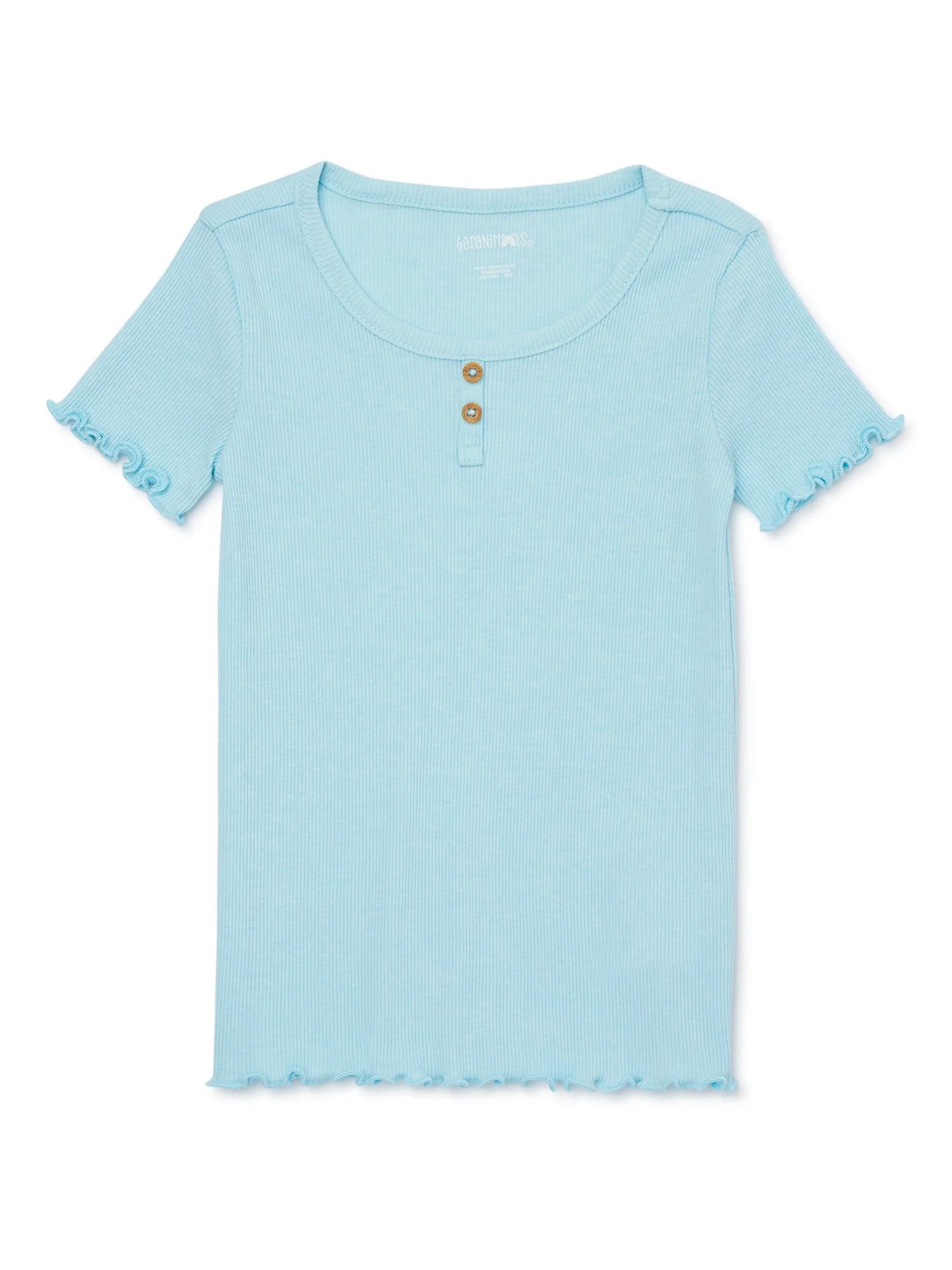 Garanimals Toddler Girl Short Sleeve Rib Henley T-Shirt, Sizes 18M-5T - Walmart.com | Walmart (US)