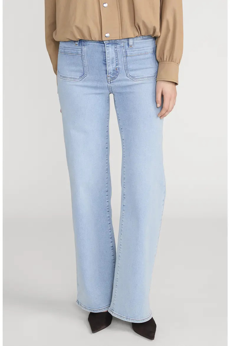 FRAME Le Slim Palazzo Patch Pocket High Waist Wide Leg Jeans (Women) | Nordstrom | Nordstrom