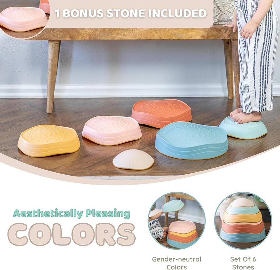 Balance Stepping Stones for Kids(6pcs)|Kids Stepping Stones|Toddler Stepping Stones|Stepping Ston... | Amazon (US)