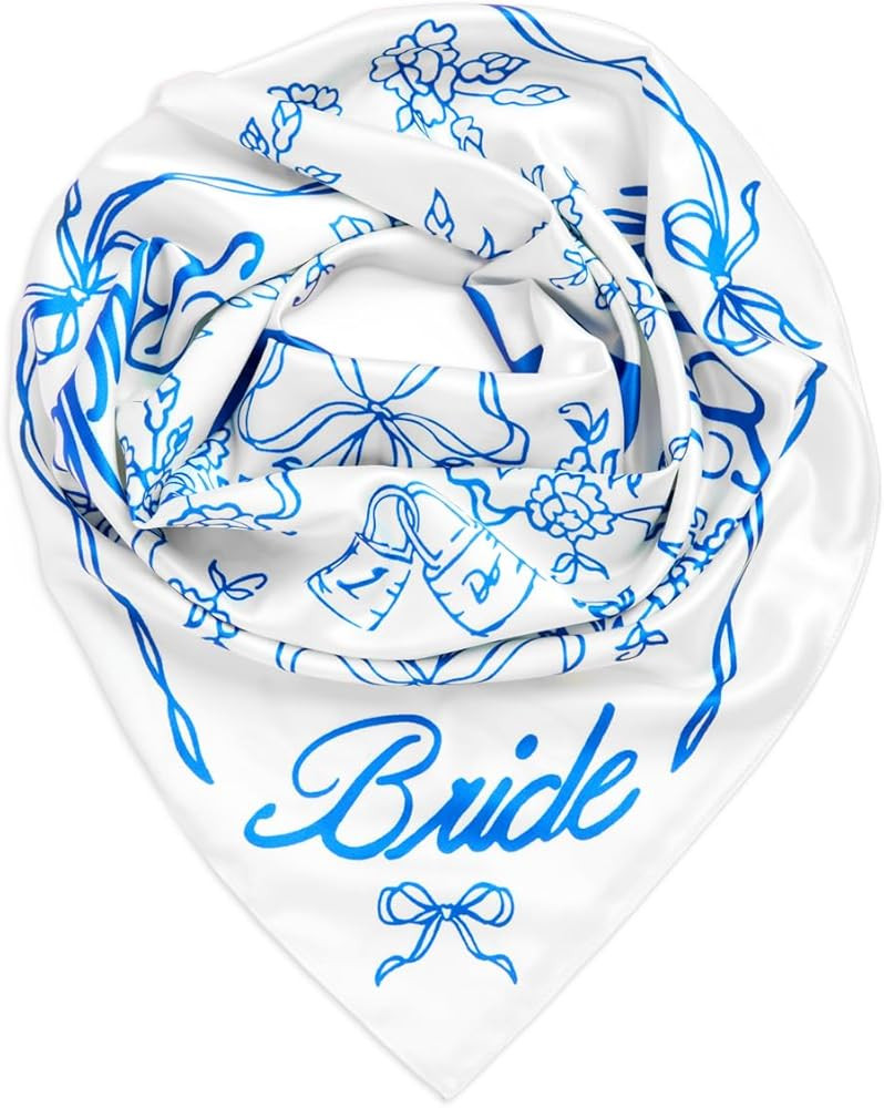 xo, Fetti Bride Head Scarf, 27x27 in | Bachelorette Bandana, Bridal Headwear, Bach Party Accessor... | Amazon (US)