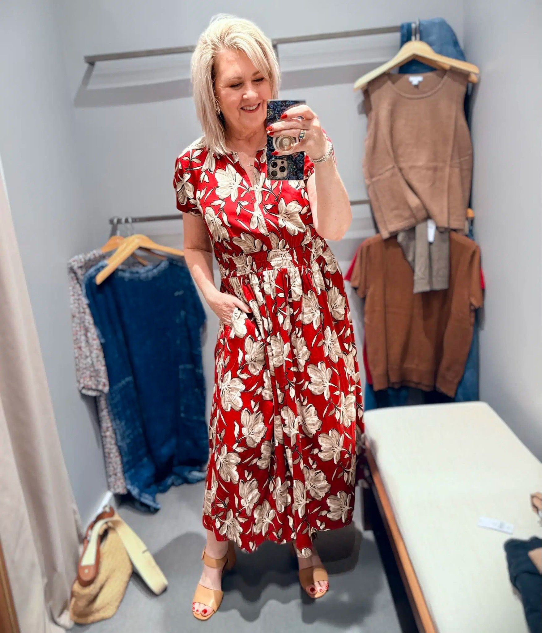 I’m sharing some of my favorite midi dresses today and starting off strong with this one. I love the print and color for Fall. I’m wearing a size medium.

#LTKootd #LTKWorkwear #LTKWedding