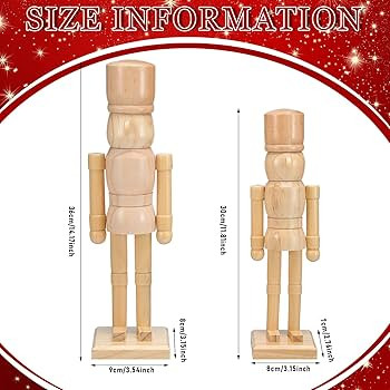 2 Pack Christmas Wooden Nutcracker Traditional Christmas Decorations Nutcracker Figure Statue for... | Amazon (US)