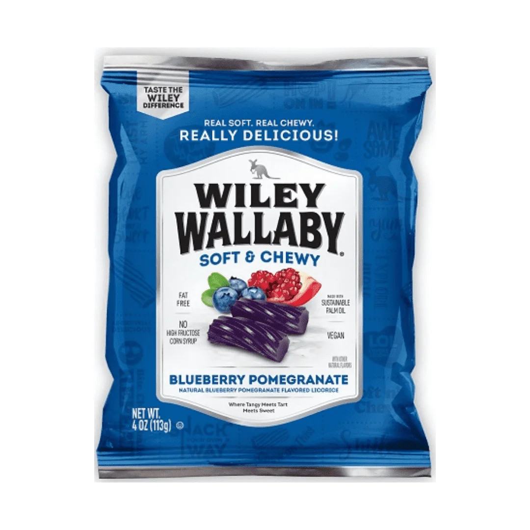 Wiley Wallaby Soft & Chewy Blueberry Pomegranate Licorice 4 oz Bag | Walmart (US)