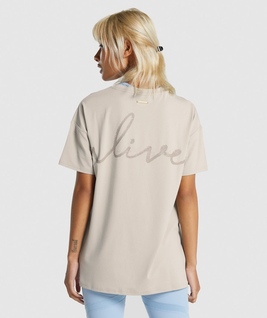 Gymshark Whitney Oversized T-Shirt - Mink | Gymshark (Global)