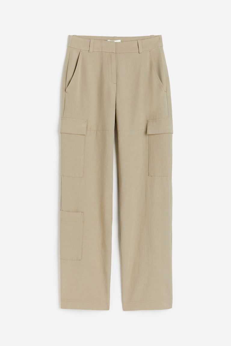 Linen-blend cargo trousers | H&M (UK, MY, IN, SG, PH, TW, HK)