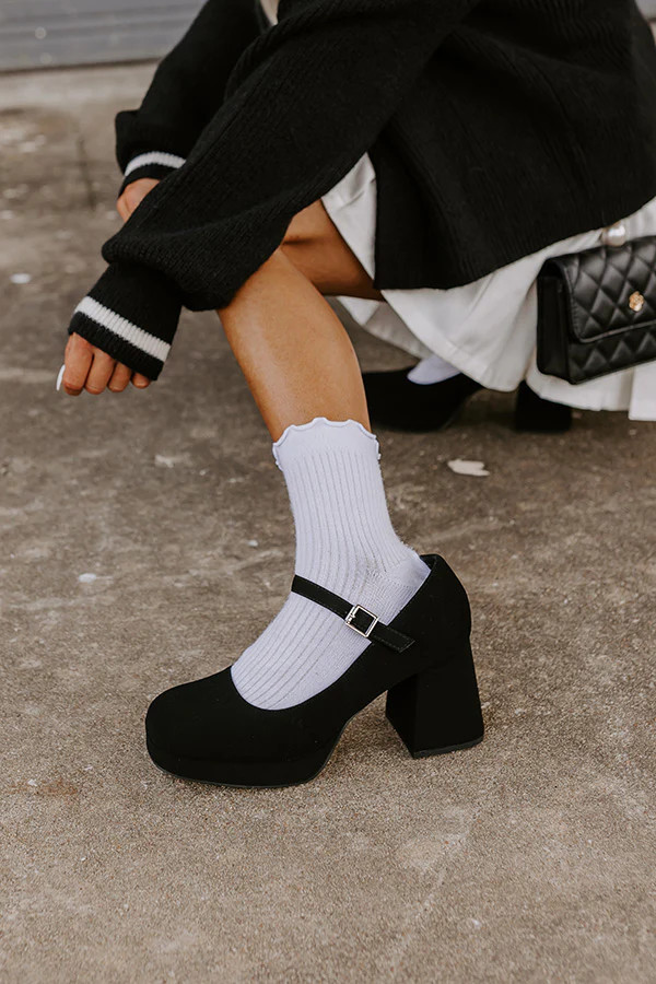 The Alaia Nubuck Heel In Black | Impressions Online Boutique