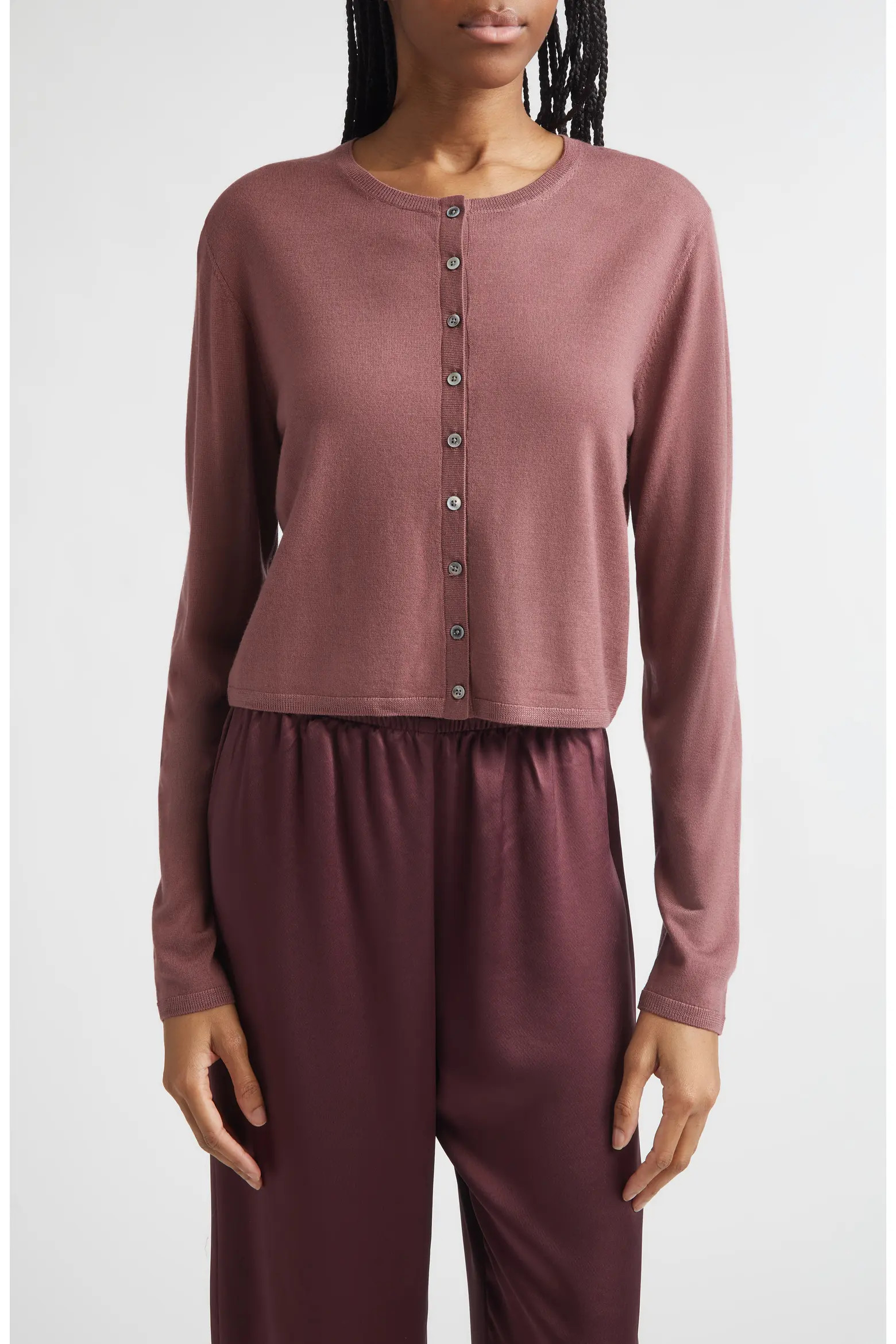 LESET James Merino Wool Crewneck Cardigan (Women) | Nordstrom | Nordstrom