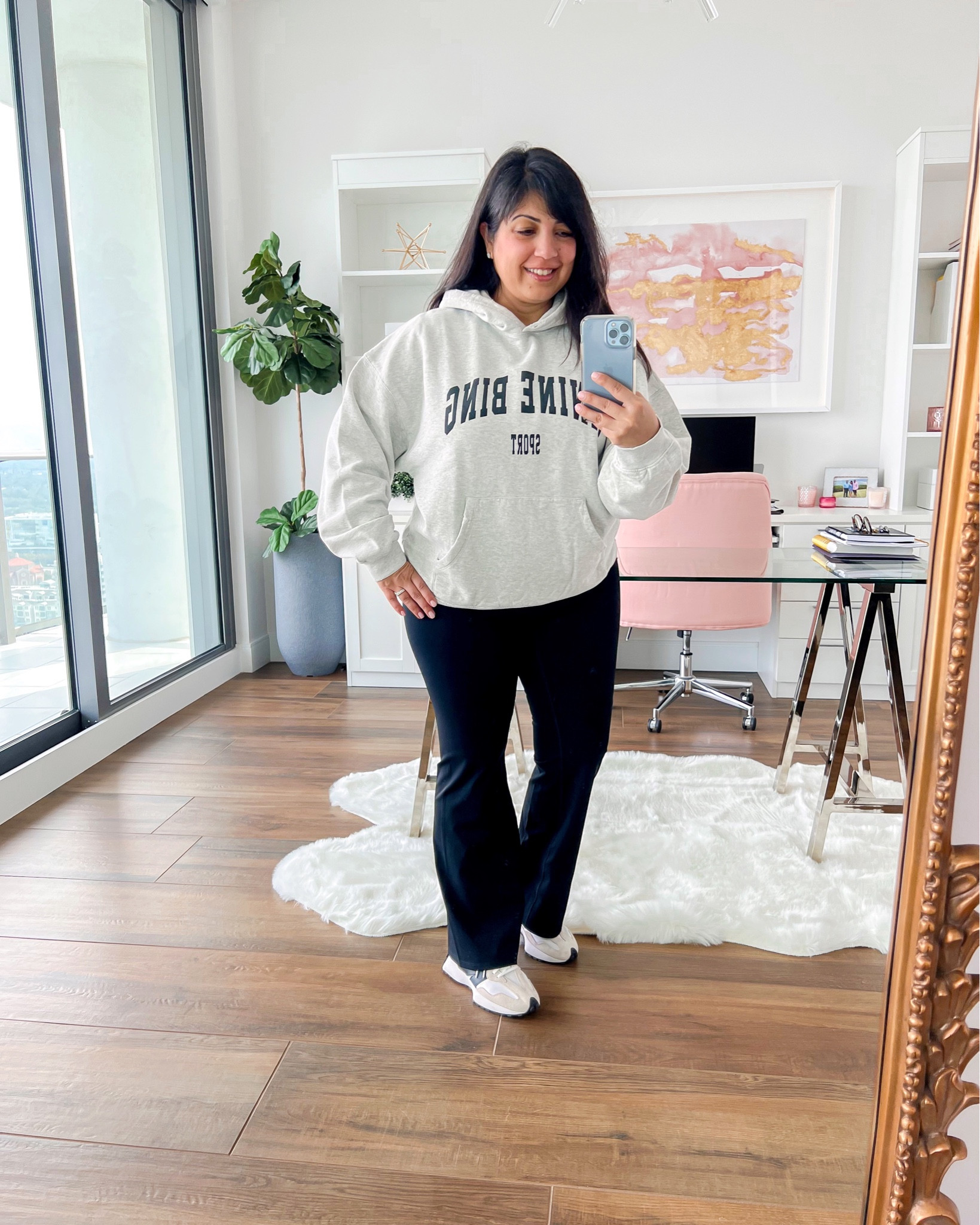 Weekend style! Anine Bing sweatshirt size large. Spanx booty boost flare leggings size XL Short. New Balance 327 sneakers true to size.

Winter outfit, winter outfits, weekend casual style, casual everyday outfit, athleisure, travel outfit, airport outfit, Spanx booty boost flare leggings, Spanx leggings, Spanx pants, Anine Bing sweatshirt, graphic sweatshirt, New Balance 327s, neutral sneakers, leggings and sweatshirt, sweatshirt and leggings, hoodie sweatshirt 

#LTKshoecrush #LTKmidsize #LTKtravel