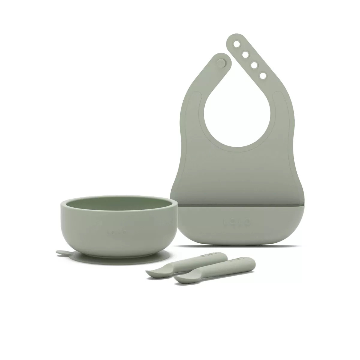 Lalo 4pc Silicone Starting Solids Set - Sage | Target