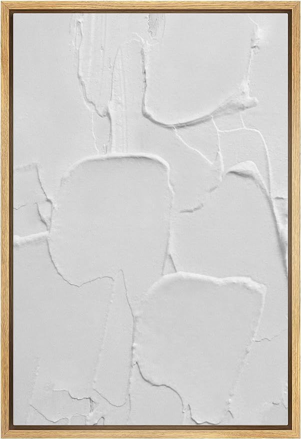 SIGNWIN Framed Canvas Print Wall Art Minimal White Brush Stroke Landscape Abstract Geometric Illu... | Amazon (US)