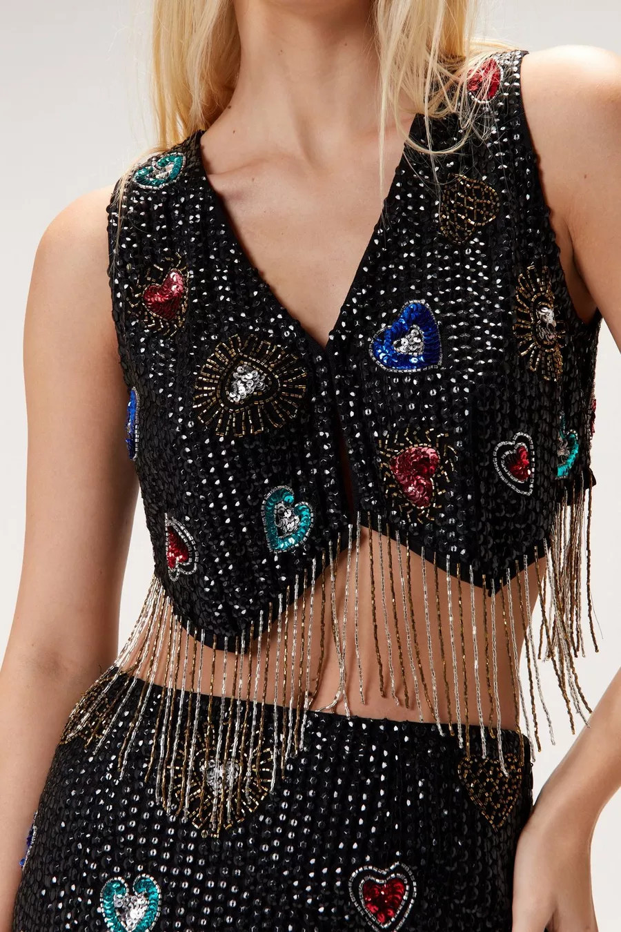 Heart Embellished Tassel Vest | Nasty Gal US