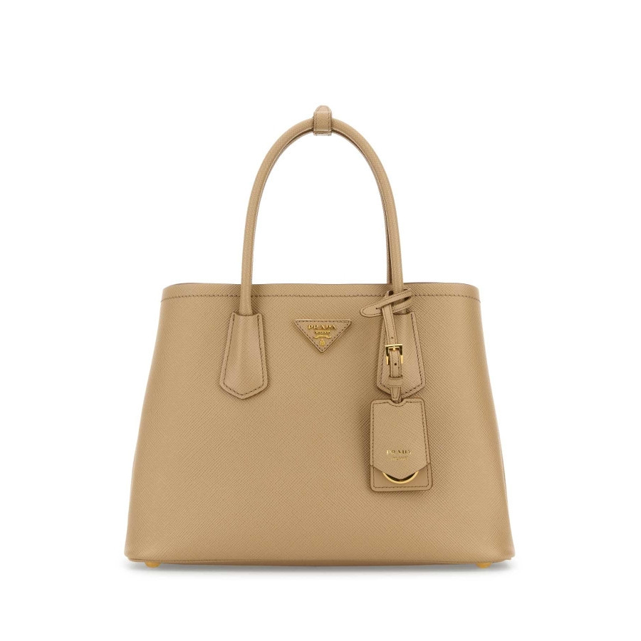 Prada Sand Leather Small Double Handbag | Jomashop.com & JomaDeals.com