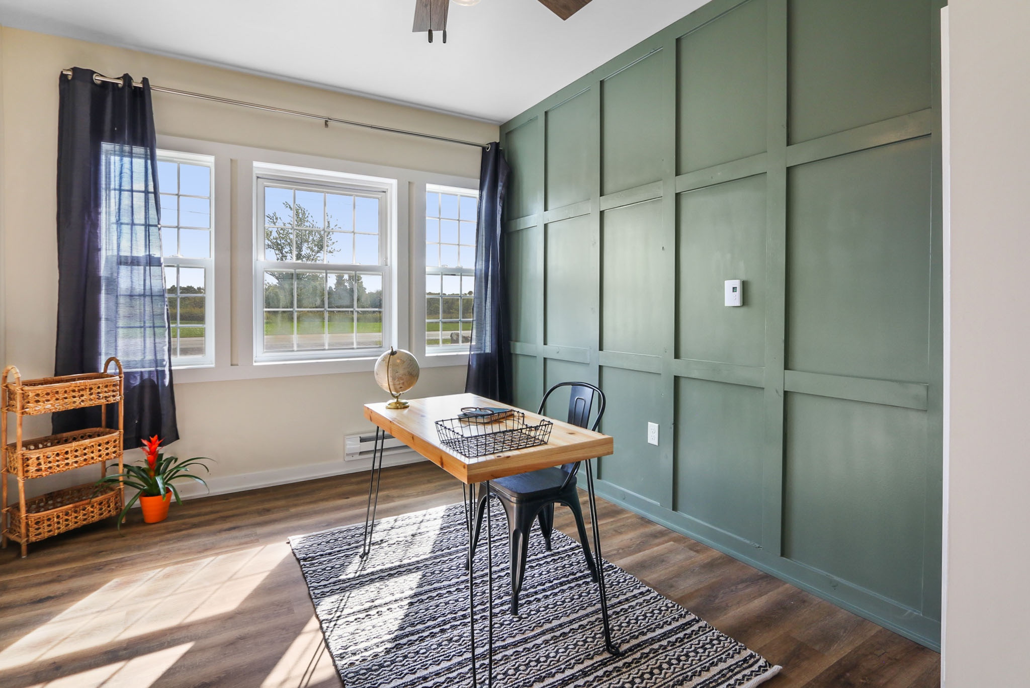 This staged office is simple yet trendy! While I wouldn’t recommend this desk for actual use, it is PERFECT for staging! The legs fold up under it and it’s super light and easy to carry. Sturdy, not so much 🫣

#LTKhome #LTKsalealert #LTKfindsunder100