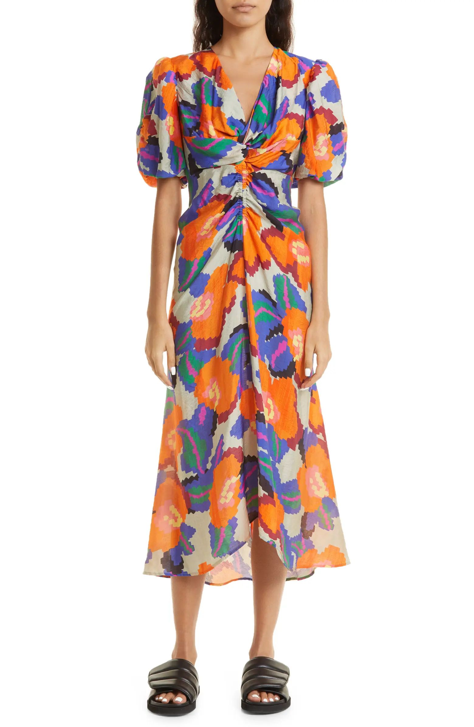 Gowny Ruched Puff Sleeve Dress | Nordstrom