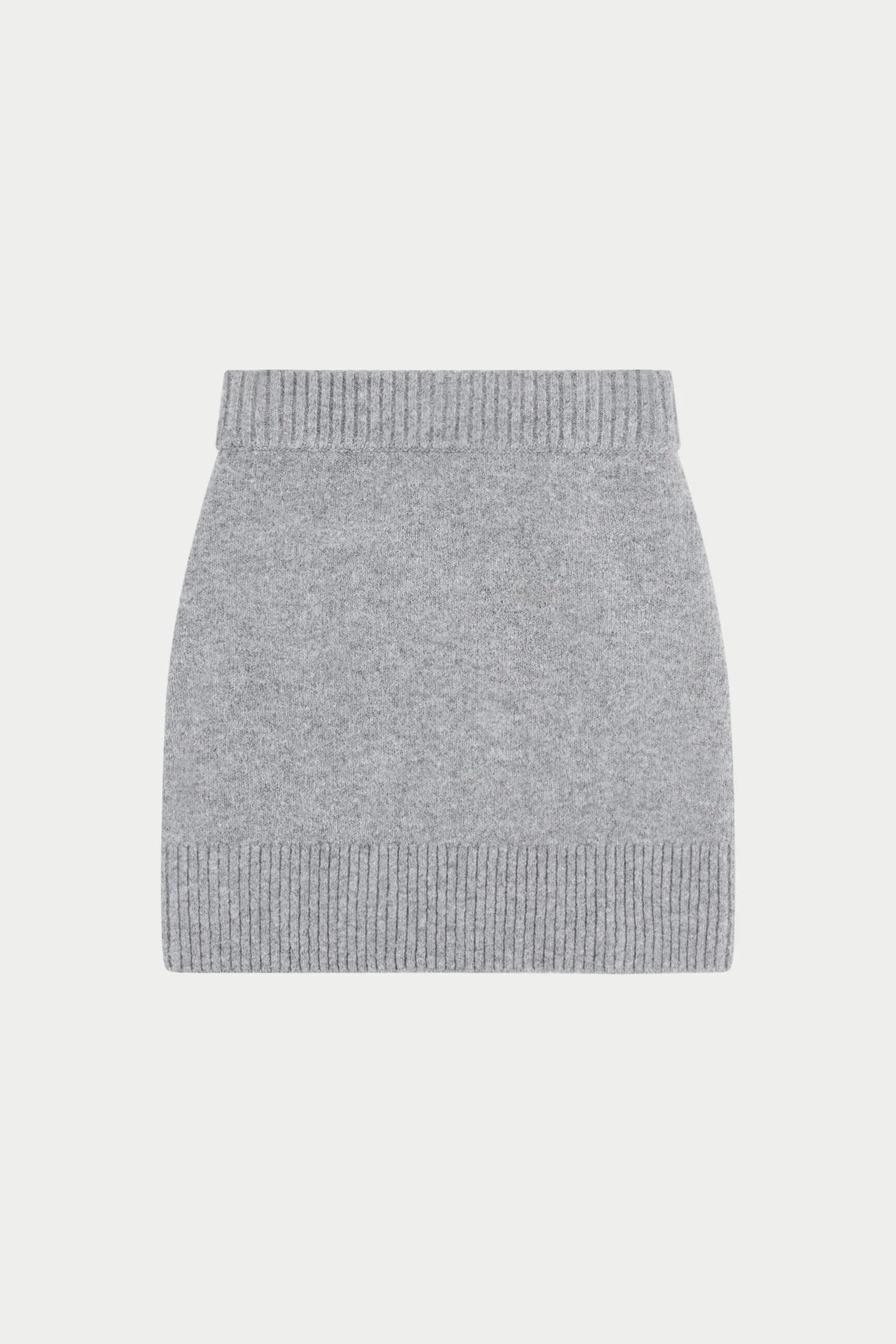 EMBLEM EMBROIDERED KNIT SKIRT - GREY MARL | The Couture Club
