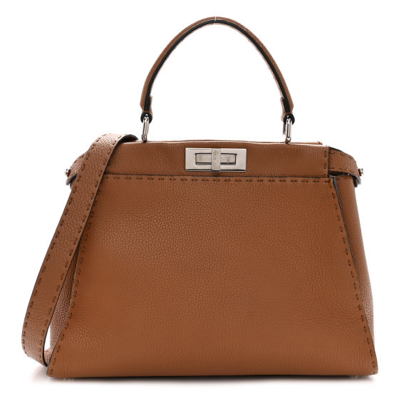 Cuoio Romano Selleria Bi-Color Medium Peekaboo Iconic Satchel Mou Deserto | FASHIONPHILE (US)
