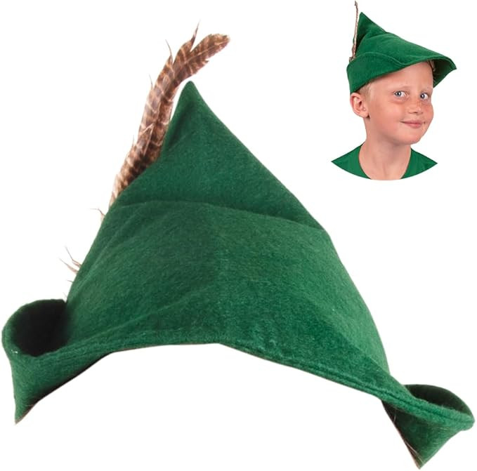 Peter Pan Hat Robin Hood Costume Feather hat - Pinocchio Costume Adult Medieval Alpine Tyrolean B... | Amazon (US)