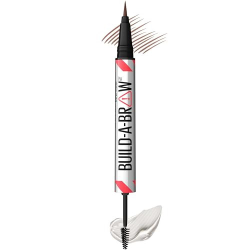 Maybelline Build-A-Brow 2-in-1 Brow Pen and Sealing Eyebrow Gel, Eyebrow Makeup for Real-Looking, Fuller Brows, Medium Brown, 1 Count | Amazon (US)