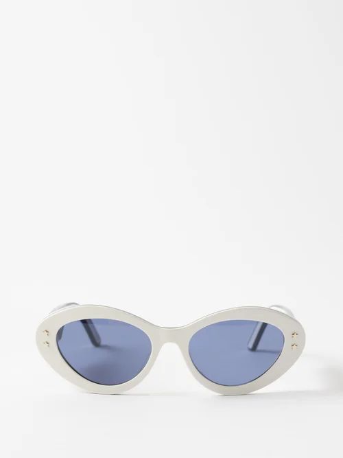 Dior - Diorpacific B1u Cat-eye Acetate Sunglasses - Womens - White Blue | Matches (US)