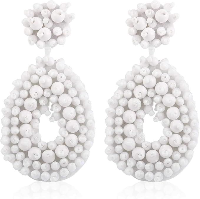 Beaded Earrings for Women Fashion Girls Teens, Drop Dangle Bohemian Accessories | Amazon (US)