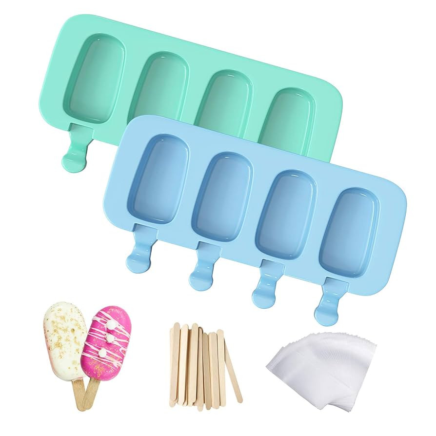 Popsicles Molds, Ozera 2 Pack Homemade Cake Pop Molds, Reusable Silicone Ice Pop Cream/ Cakesicle... | Amazon (US)