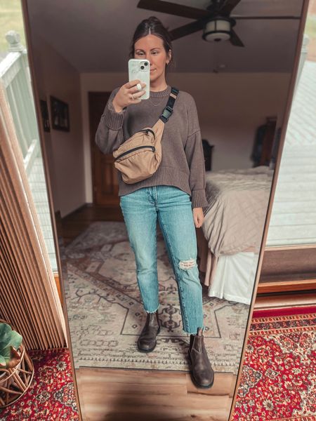 Wearing a size small in the sweater. It’s 100% organic cotton, comes in 12 colors and is a great weight. Highly recommend! My jeans are last year so I linked the same style in this year’s washes. My boots are the 1306 blundstone boots and I stayed true to size. Rustic brown color, but I’ve oiled them with mink oil multiple times so they’re darkened. 

#LTKstyletip #LTKshoecrush #LTKSeasonal