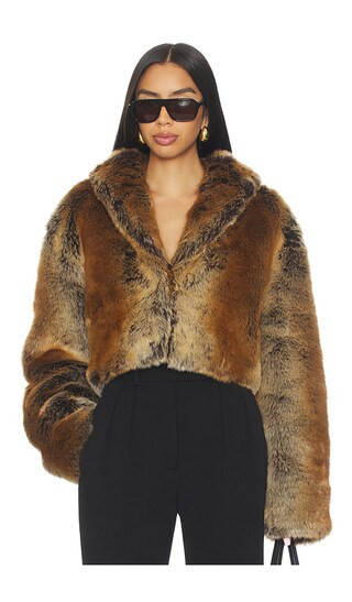Lovers and Friends Cropped Ernie Coat in Brown. - size M | Revolve Clothing (Global)
