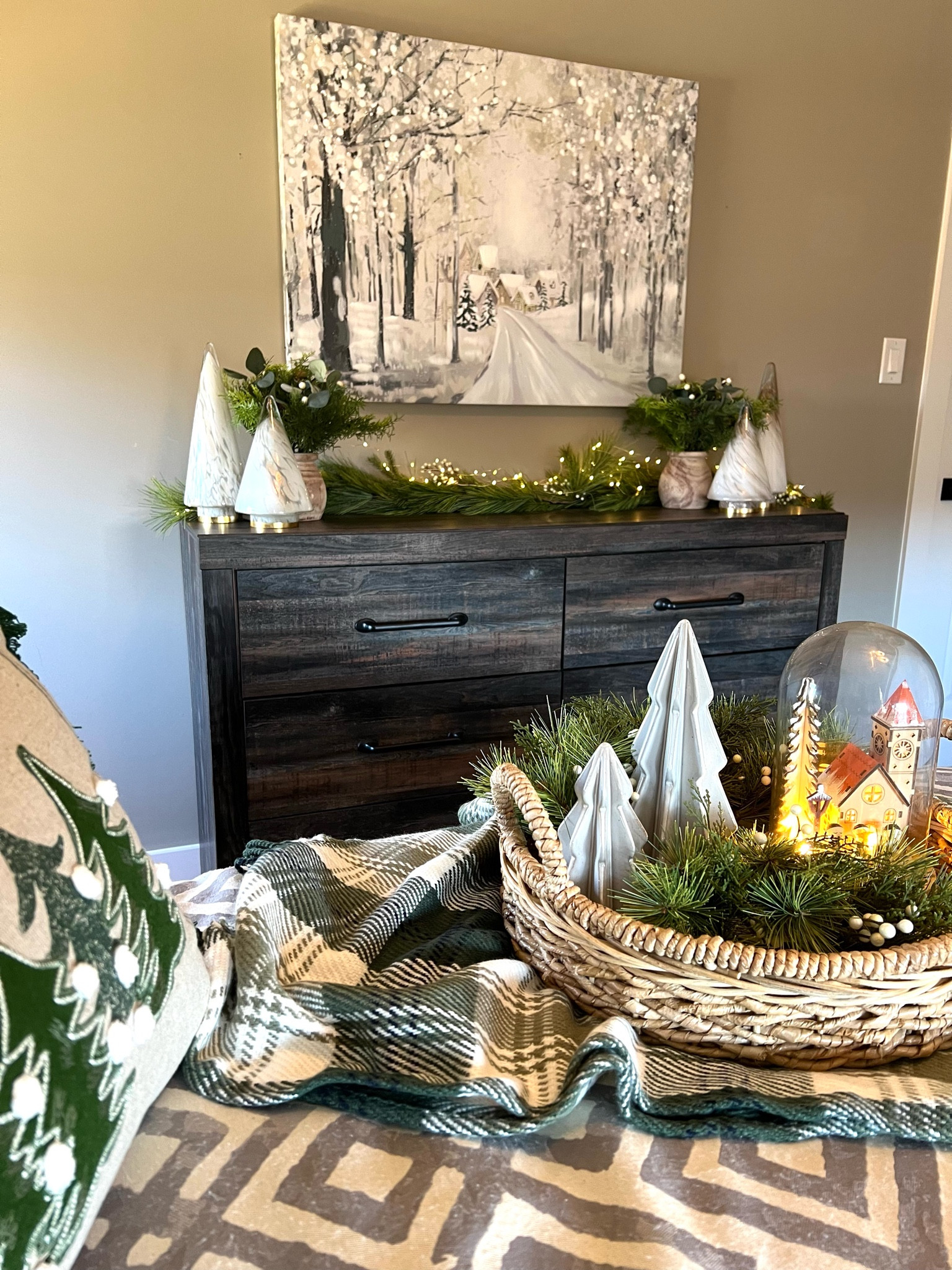 Holiday or winter accents from Target and Kirklands make a bedroom or living area cozy!  

#LTKSeasonal #LTKCyberweek #LTKHoliday