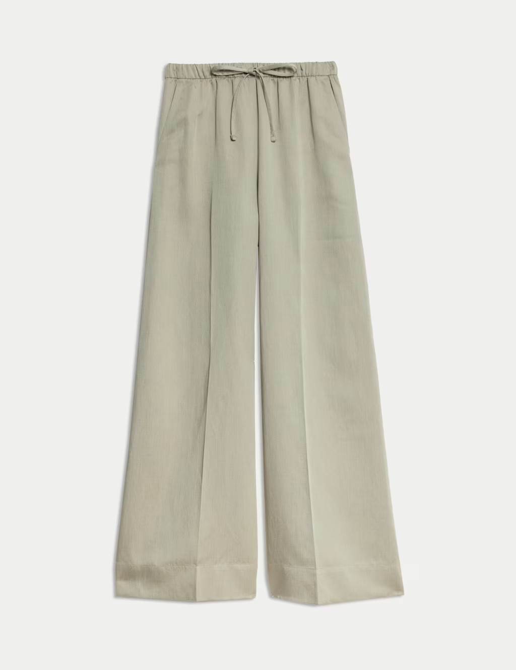 Linen Blend Twill Palazzo Trousers | Marks & Spencer (UK)