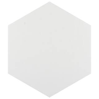 Hexatile Matte Blanco 7 in. x 8 in. Porcelain Floor and Wall Tile (7.67 sq. ft./case) | The Home Depot