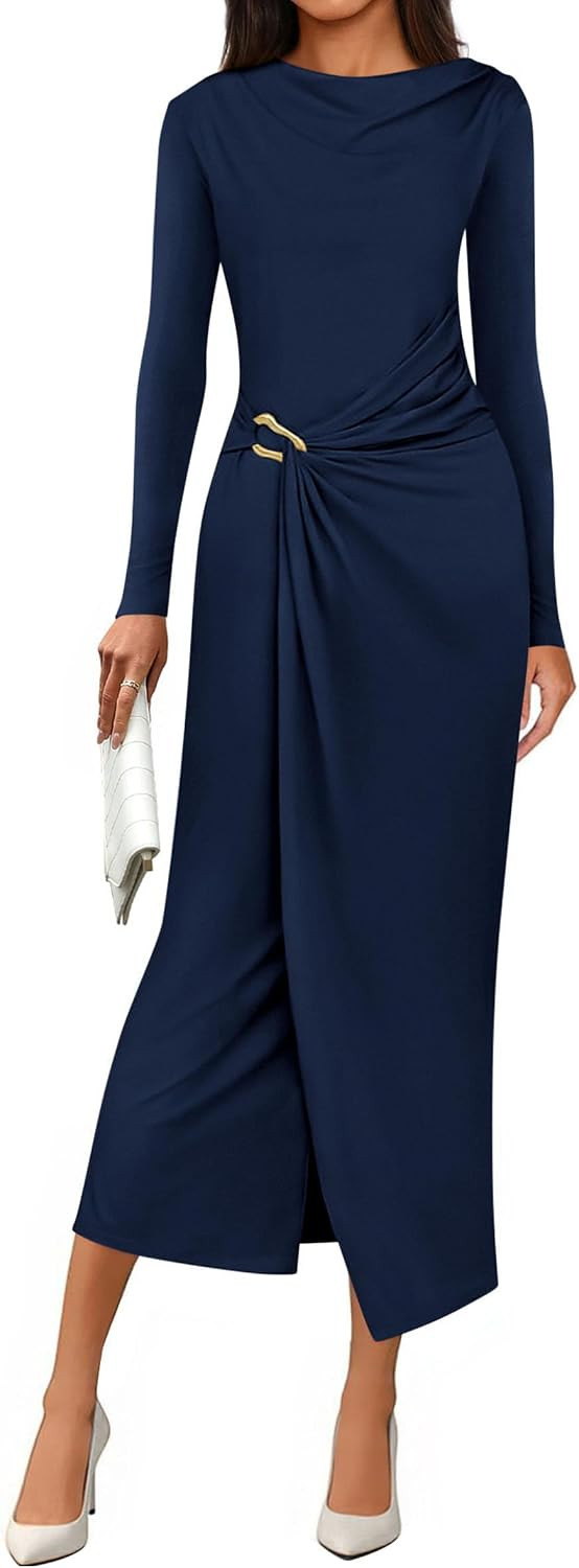 PRETTYGARDEN Women's Fall Cocktail Holiday Midi Dresses | Amazon (US)