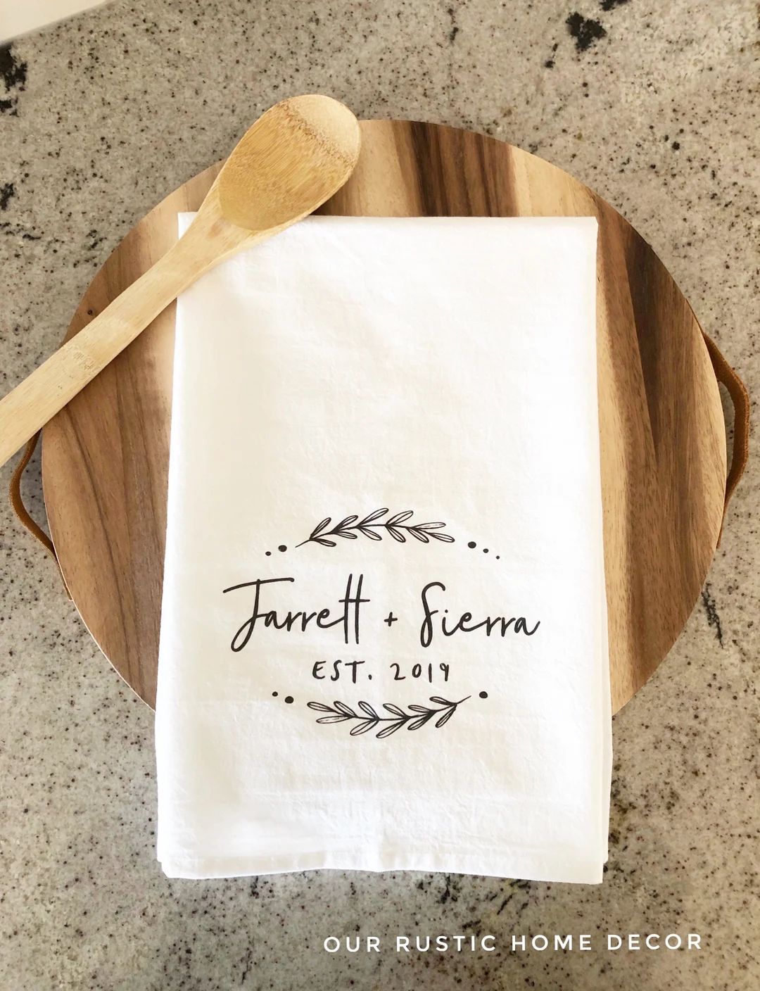 Wedding Gift Personalized Name Flour Sack Tea Towel  Custom - Etsy | Etsy (US)