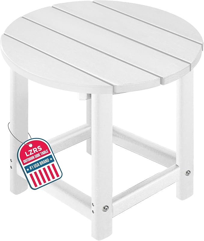 LZRS Round Adirondack Patio Side Table End Table, Outdoor Side Tables for Patio, Backyard,Pool, I... | Amazon (US)