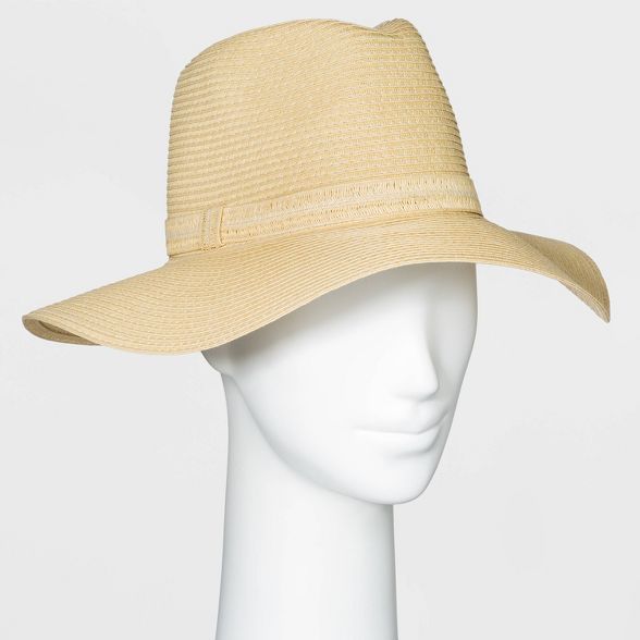 Women's Packable Essential Straw Fedora Hat - A New Day™ One Size Natural | Target
