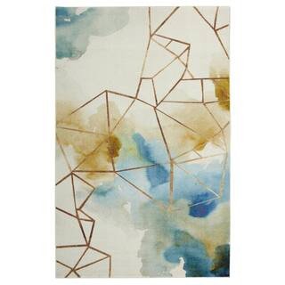 Illusion Water Cream 10 ft. x 14 ft. Abstract Area Rug | The Home Depot