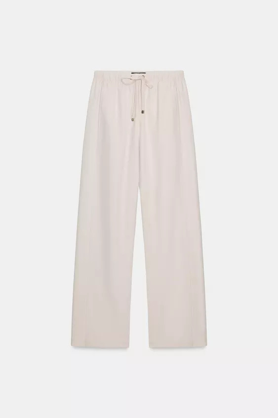 WIDE-LEG TROUSERS WITH ELASTIC WAISTBAND | Zara UK
