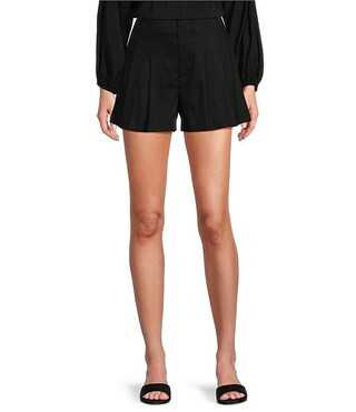 Tropez Pleated Coordinating Linen Blend Shorts | Dillard's
