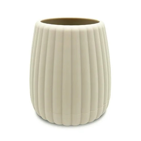Mainstays Rubberized Plastic Ribbed Toothbrush Holder, Beige | Walmart (US)