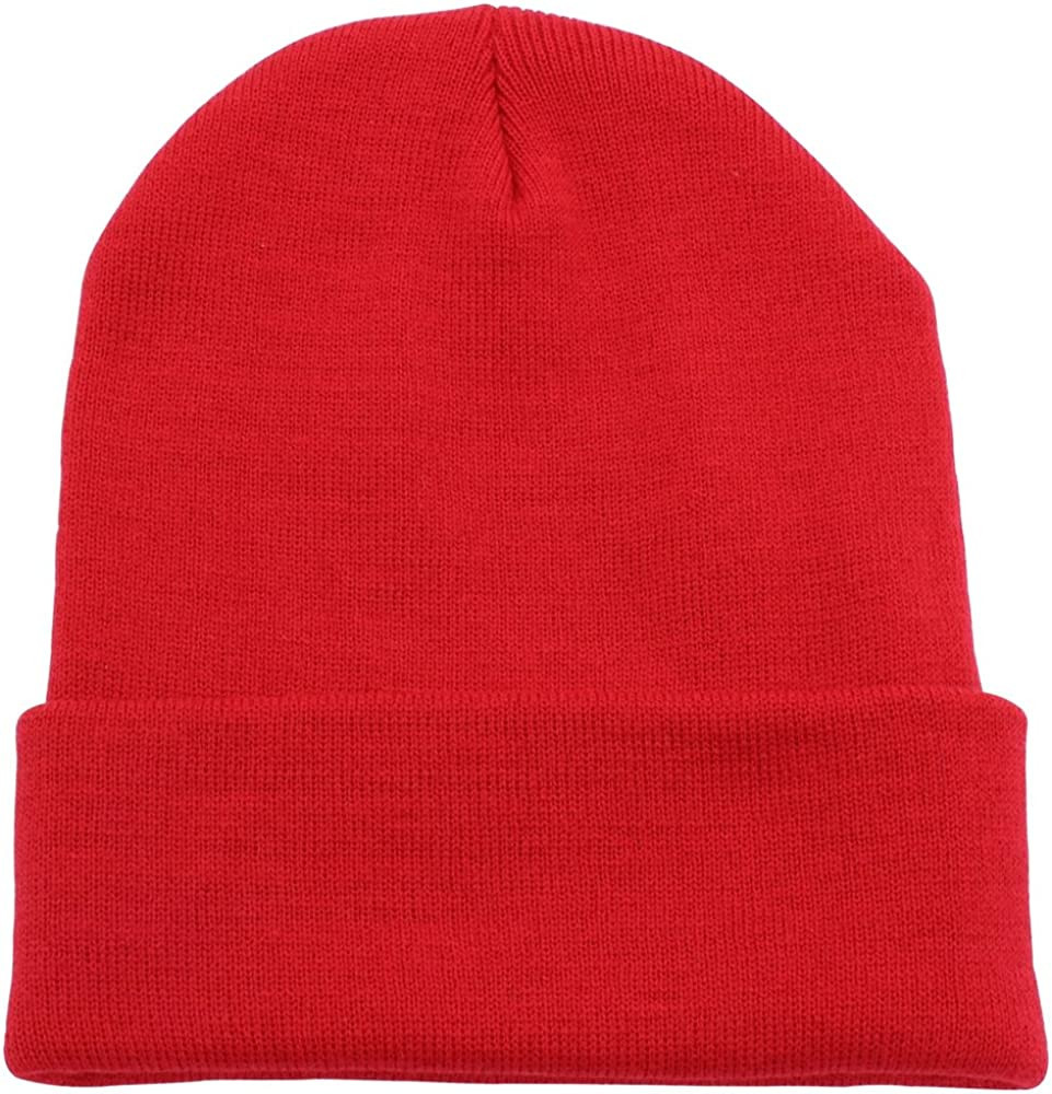 Top Level Beanie Men Women - Unisex Cuffed Plain Skull Knit Hat Cap | Amazon (US)