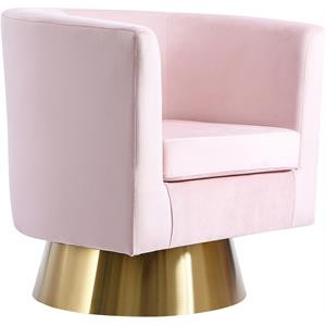 Meridian Furniture Bellagio 19"H Velvet Accent Chair in Pink | Cymax