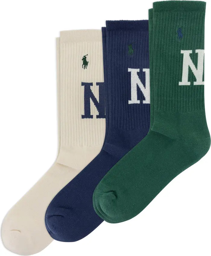Polo Ralph Lauren Assorted 3-Pack NY Crew Socks | Nordstrom | Nordstrom