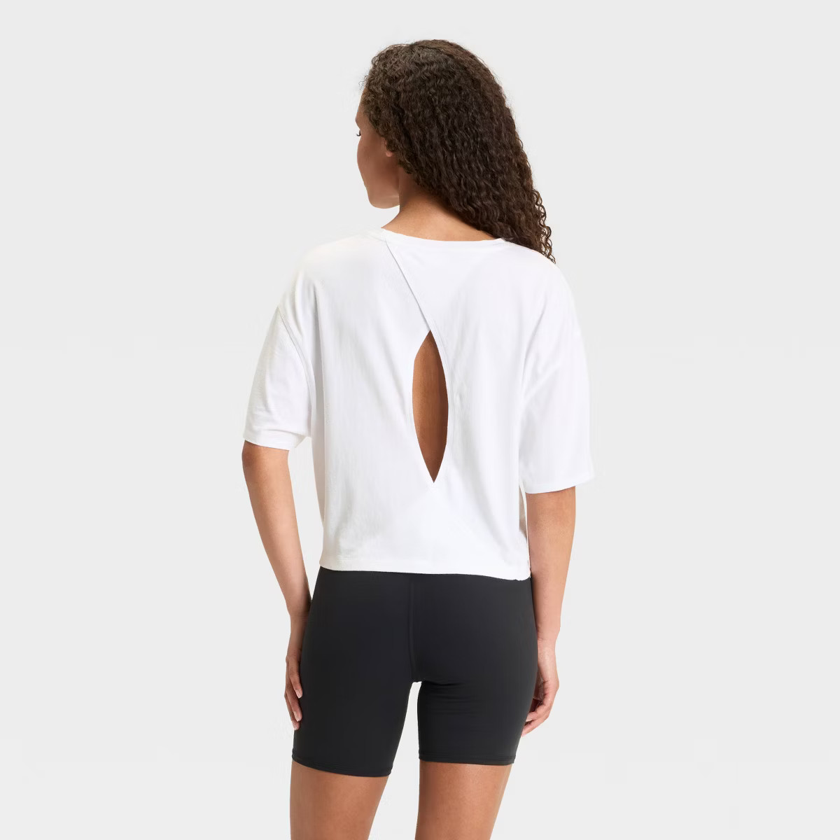 Women's Boxy Cropped Short Sleeve Top - JoyLab™ Black L | Target