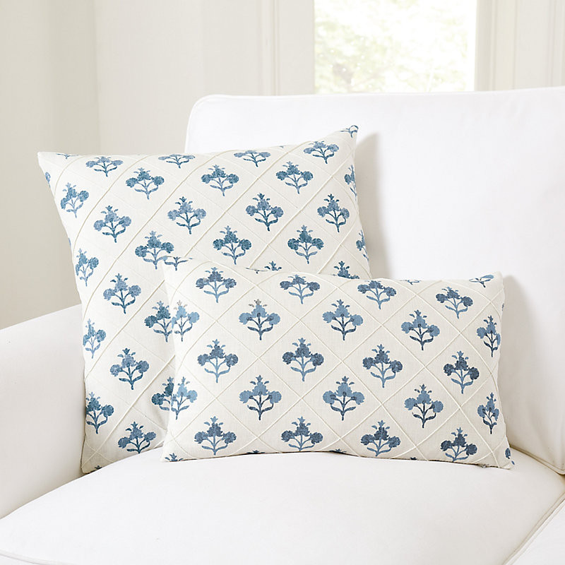 Borbela Floral Pillow Cover - Indigo 12" x 20" - Ballard Designs | Ballard Designs, Inc.